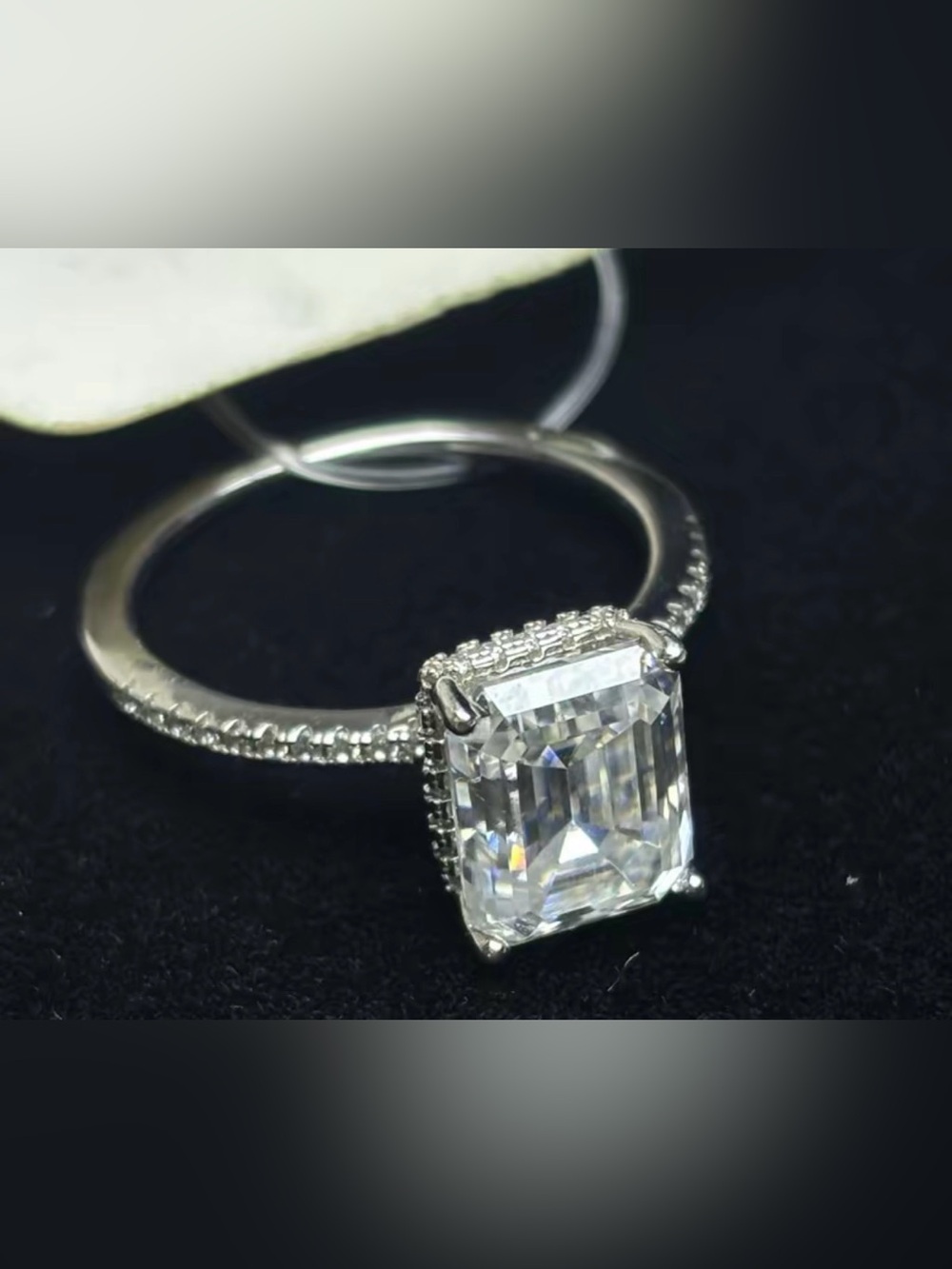 Sterling Silver S925 Moissanite Diamond Rings 4CT(SIZE-8)